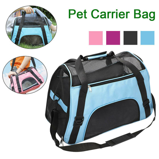 HKM-6396989 Portable Expandable Soft Fabric Pet Carrier for Dogs and Cats - Foldable Travel Bag in Multiple Colors