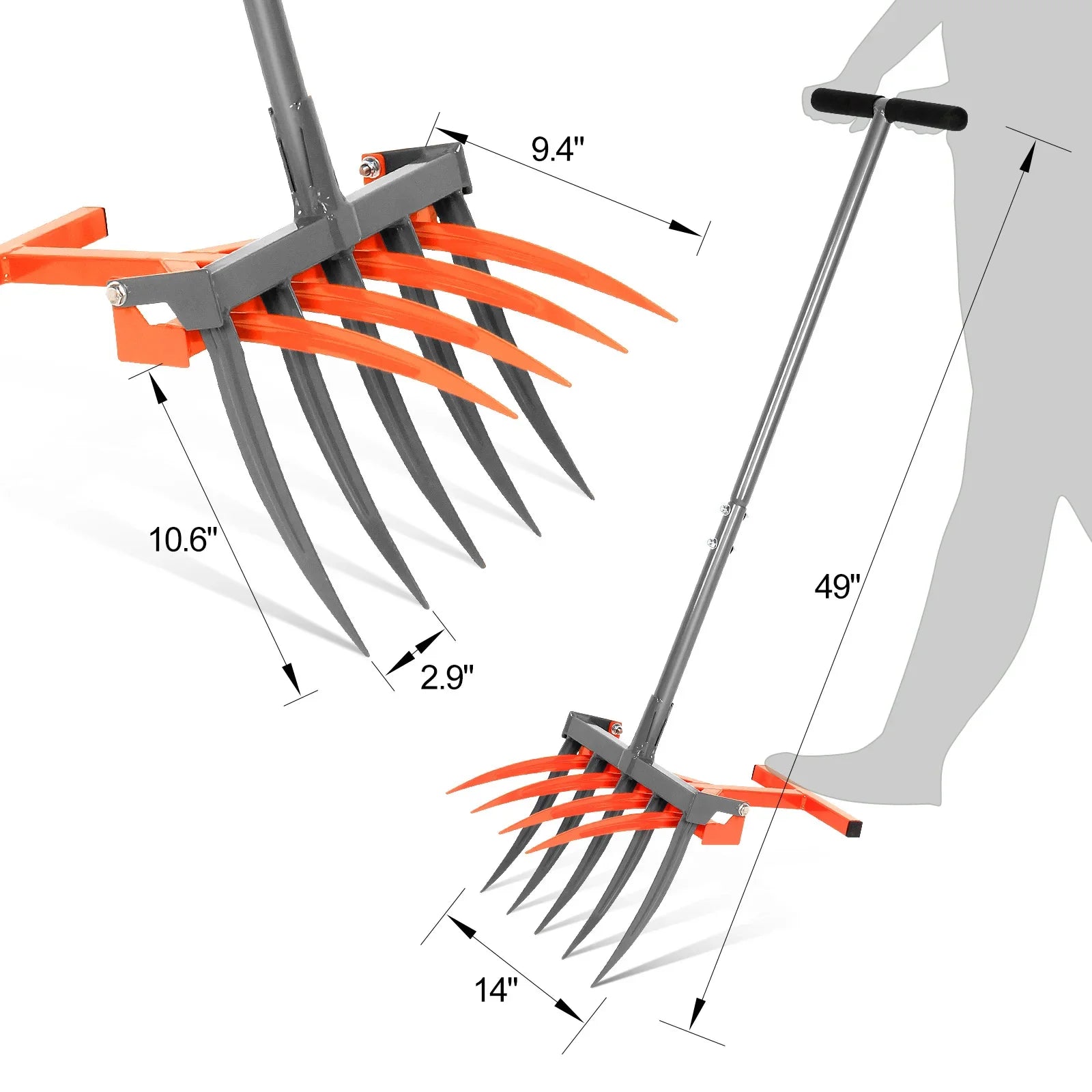 HKM-639699 2-in-1 Hand Soil Digging Machine and Tiller for Efficient Gardening and Landscaping