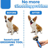 HKM-6398013 Dual-Sided Grooming Brush for Dogs and Cats - Deshedding Tool for Effective Fur Removal