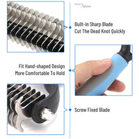 HKM-6398013 Dual-Sided Grooming Brush for Dogs and Cats - Deshedding Tool for Effective Fur Removal