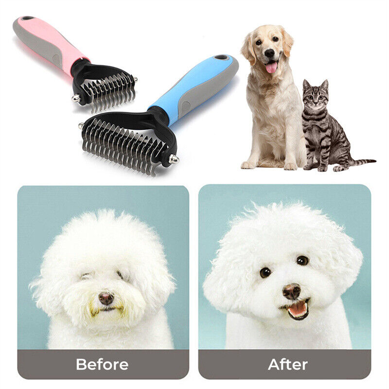 HKM-6398013 Dual-Sided Grooming Brush for Dogs and Cats - Deshedding Tool for Effective Fur Removal