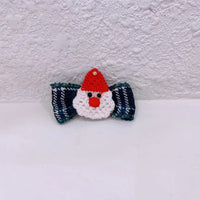 HKM-6398141 Pet Christmas Scarves and Outfit Set with Hair Clips - Unisex Cotton Blend, Sizes S, M, L