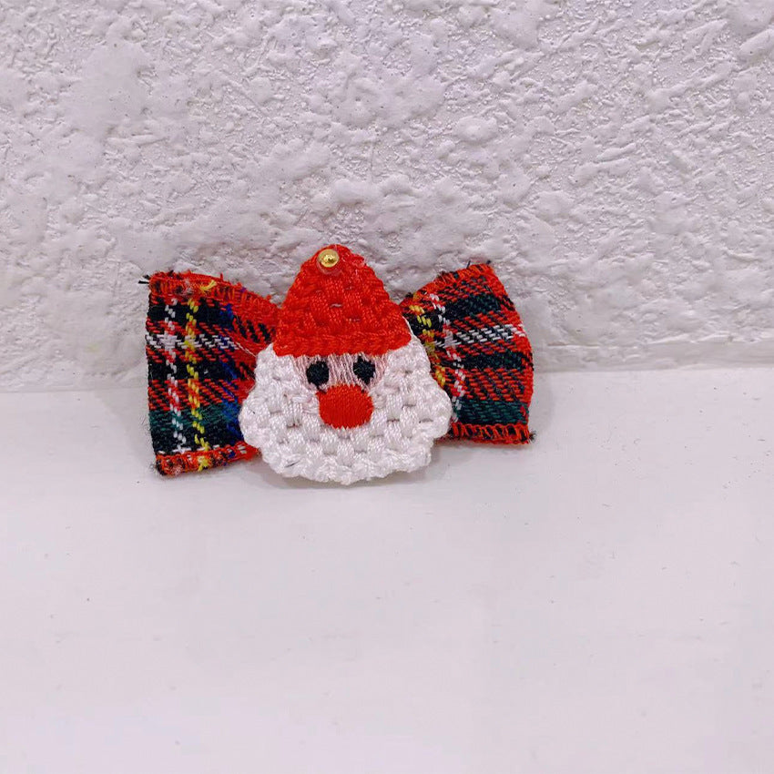 HKM-6398141 Pet Christmas Scarves and Outfit Set with Hair Clips - Unisex Cotton Blend, Sizes S, M, L