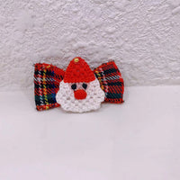 HKM-6398141 Pet Christmas Scarves and Outfit Set with Hair Clips - Unisex Cotton Blend, Sizes S, M, L