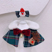 HKM-6398141 Pet Christmas Scarves and Outfit Set with Hair Clips - Unisex Cotton Blend, Sizes S, M, L