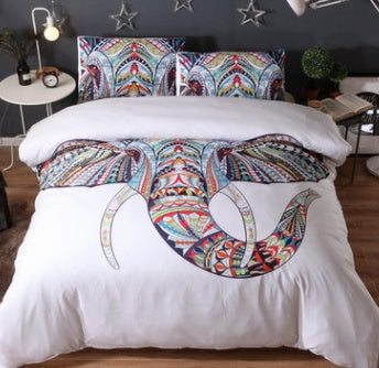 HKM-639827 Elegant White Elephant Bed Set for Cozy Bedrooms