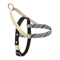HKM-6398525 Shadow White and Fairy Brown Green Nylon Pet Harness with Rope Chain