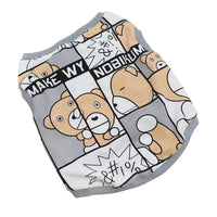 HKM-6398909 Cotton Comic Bear Vest for Dogs - Casual Wear for Bulldogs, Pugs, and More
