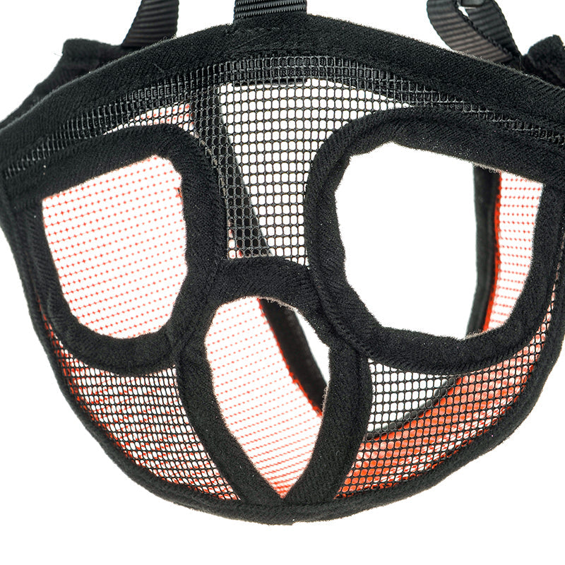 HKM-6400189 Puppy Anti-Bite and Bark Mesh Mouth Cover - Adjustable Sizes in Orange and Black