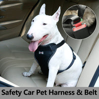 HKM-6400317 Comfortable Mesh Pet Car Seat Belt with Chest Strap - Sizes S, M, L, XL in Black