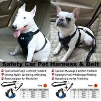 HKM-6400317 Comfortable Mesh Pet Car Seat Belt with Chest Strap - Sizes S, M, L, XL in Black