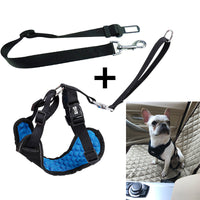 HKM-6400317 Comfortable Mesh Pet Car Seat Belt with Chest Strap - Sizes S, M, L, XL in Black