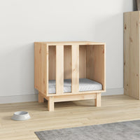HKM-6400573 Solid Pine Wood Dog House with Multiple Size Options - Comfortable Cozy Shelter for Pets