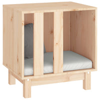 HKM-6400573 Solid Pine Wood Dog House with Multiple Size Options - Comfortable Cozy Shelter for Pets