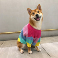 HKM-6404669 Rainbow Wool Sweater for Small Dogs and Puppies - Sizes S to 3XL