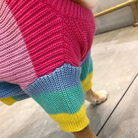 HKM-6404669 Rainbow Wool Sweater for Small Dogs and Puppies - Sizes S to 3XL