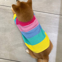 HKM-6404669 Rainbow Wool Sweater for Small Dogs and Puppies - Sizes S to 3XL