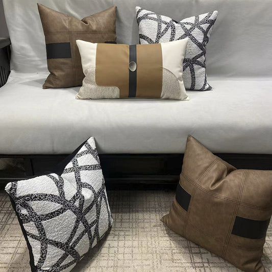 HKM-640467 Nordic Style Embroidered Pillow Cases for Living Room and Tea Room, 45x45cm & 32x52cm Options