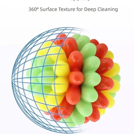 HKM-6404925 Durable Rubber Teething Toy Ball for Dogs, Colorful Chew Ball for Dental Care and Playtime