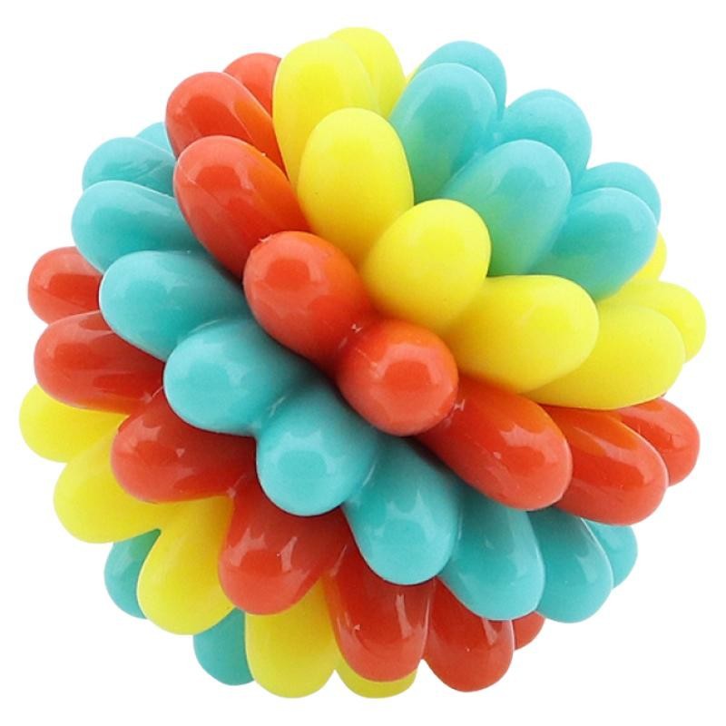 HKM-6404925 Durable Rubber Teething Toy Ball for Dogs, Colorful Chew Ball for Dental Care and Playtime