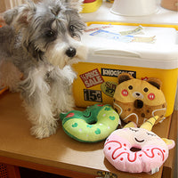 HKM-6405949 Plush Donut Sound Toy for Small and Medium Pets - Bear, Unicorn, Frog Designs