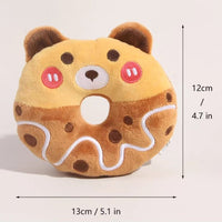 HKM-6405949 Plush Donut Sound Toy for Small and Medium Pets - Bear, Unicorn, Frog Designs