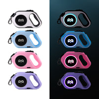HKM-6406077 LED Retractable Dog Leash with Light - USB Rechargeable, Multiple Colors Available