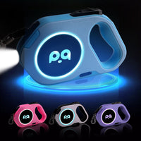 HKM-6406077 LED Retractable Dog Leash with Light - USB Rechargeable, Multiple Colors Available