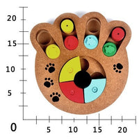 HKM-6407101 Multi-Functional Wooden Puzzle Toy for Dogs - Paw Print & Bone Design