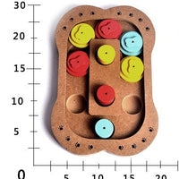 HKM-6407101 Multi-Functional Wooden Puzzle Toy for Dogs - Paw Print & Bone Design