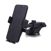 HKM-640723 Universal Long Pole Car Phone Holder for 4" to 6.4" Screens - Adjustable Arm Clamp, Black