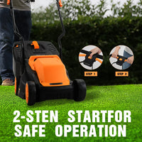 HKM-640851 Electric Push Lawn Mower 1300W with Grass Box for Efficient Garden Cutting
