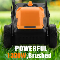 HKM-640851 Electric Push Lawn Mower 1300W with Grass Box for Efficient Garden Cutting