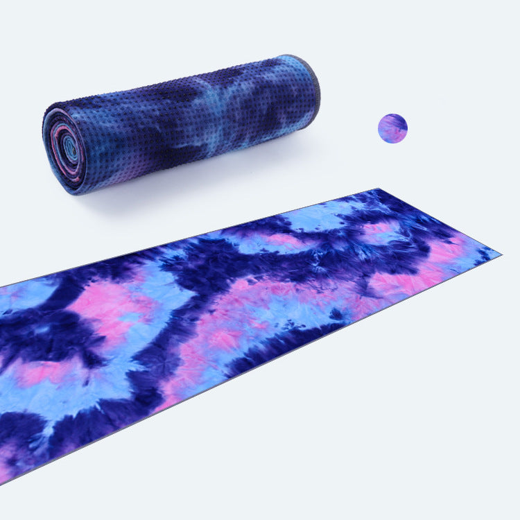 HKM-640915 Multi-Color Tie-Dye Non-Slip Microfiber Yoga Towel for Fitness and Exercise