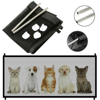 HKM-6409533 Portable Mesh Safety Gate for Pets - Adjustable, Pressure-Mounted Fence for Stairs and Doorways