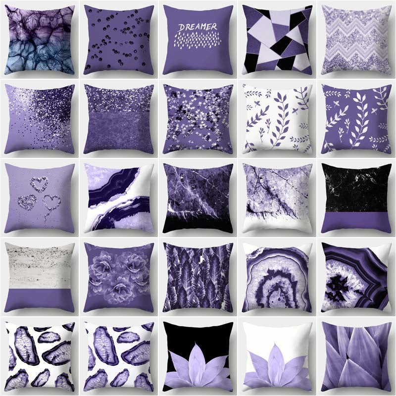 HKM-640979 Colorful Geometric Pillowcase - Modern Minimalist Design, 44 x 44 cm, Fashionable Chemical Fiber Material