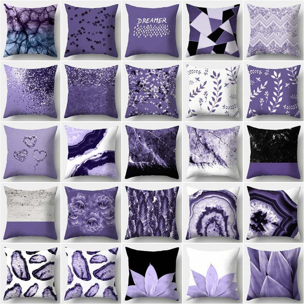 HKM-640979 Colorful Geometric Pillowcase - Modern Minimalist Design, 44 x 44 cm, Fashionable Chemical Fiber Material