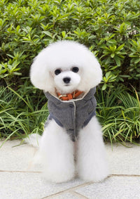 HKM-6410429 Cozy Small Pet Cotton Jacket with Lamb Wool Lining for Autumn and Winter