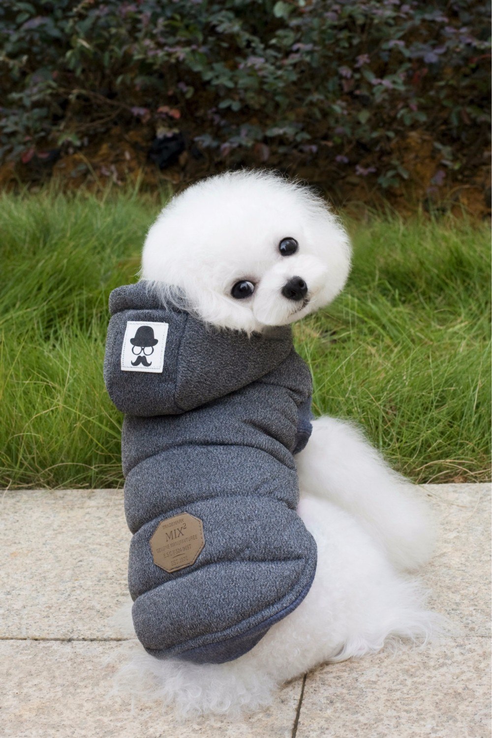 HKM-6410429 Cozy Small Pet Cotton Jacket with Lamb Wool Lining for Autumn and Winter