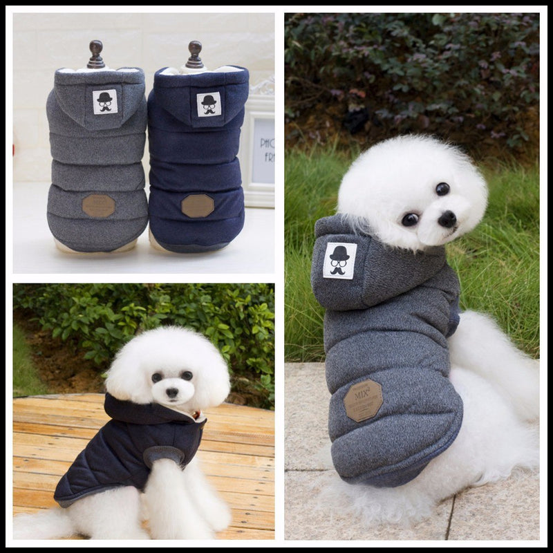 HKM-6410429 Cozy Small Pet Cotton Jacket with Lamb Wool Lining for Autumn and Winter