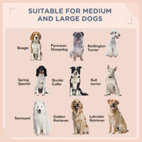 HKM-6410685 Charcoal Gray Rattan Outdoor Dog Bed with Canopy and Comfortable Cushion for Medium to Large Dogs