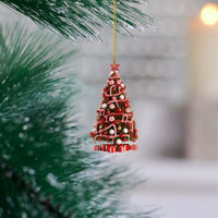HKM-641107 Modern Acrylic Christmas Tree Pendant Holiday Decoration - Set of 4