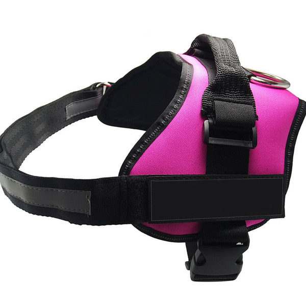 HKM-6411325 Adjustable Nylon Dog Chest Harness with Reflective Strips and Durable Traction Rope