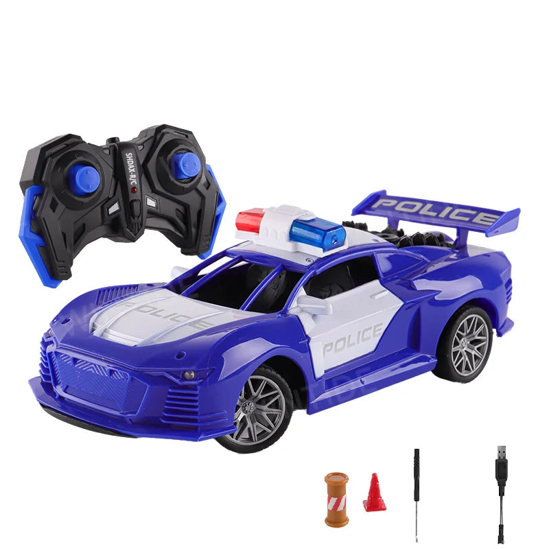 HKM-641171 1:20 Scale Remote Control Police Car Model with Sound and Light Effects, Electric Powered, Indoor-Outdoor Use