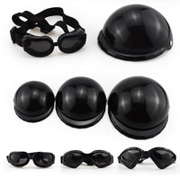 HKM-641171 Stylish Monochrome Pet Safety Helmet and Sunglasses Set for Dogs and Cats