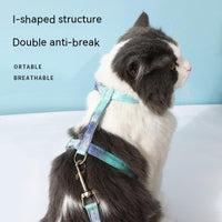 HKM-6411837 I-shaped Pet Traction Rope for Secure Walking - Polyester Material, Available in Pale Blue-Green, Deciduous Yellow, Spider Silk Powder
