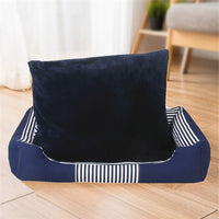 HKM-6412093 Removable and Washable Canvas Pet Nest for All Seasons - Available in Dark Blue, Gray, Brown, and Red, Sizes 50CM, 70CM, 90CM