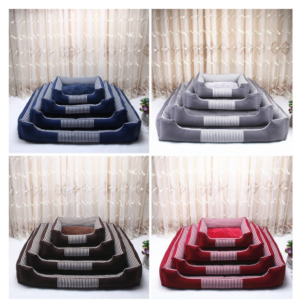 HKM-6412093 Removable and Washable Canvas Pet Nest for All Seasons - Available in Dark Blue, Gray, Brown, and Red, Sizes 50CM, 70CM, 90CM