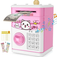 HKM-641299 Electronic Piggy Bank ATM Money Safe Box for Kids - Plastic, Mini Size, Ideal for Ages 2-12