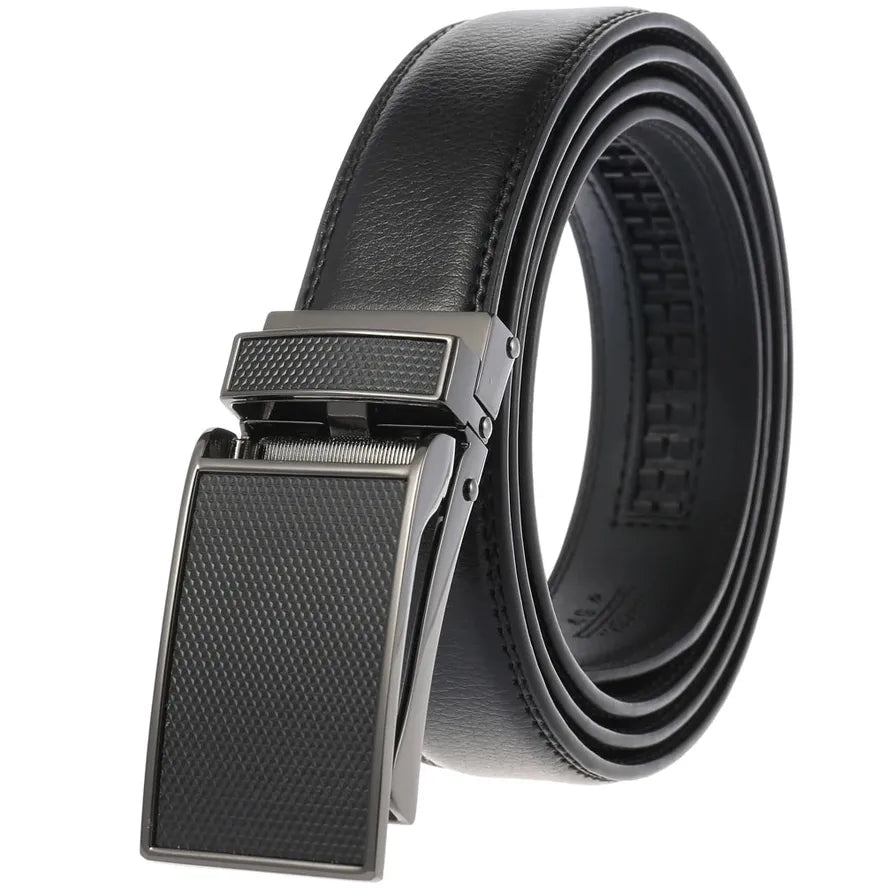HKM-641363 Men's 30mm Alloy Buckle Leather Belt - Classic and Versatile Style